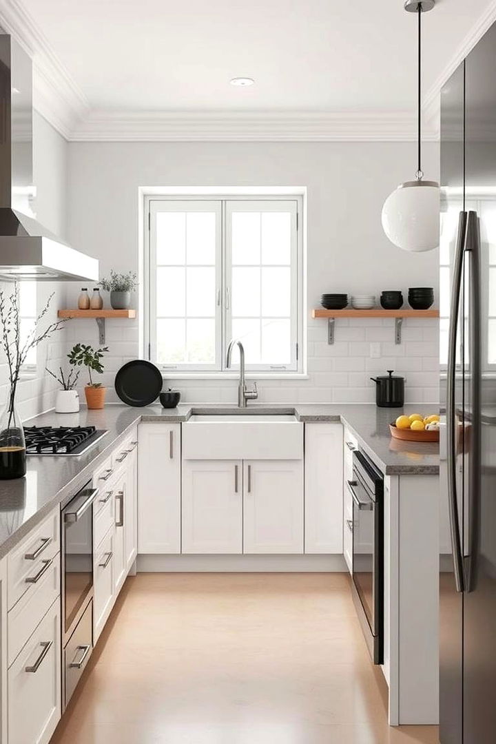 Monochromatic Accents for a Subtle Pop - 22 Minimalist Kitchen Ideas
