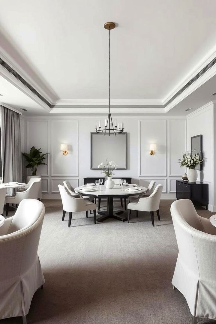 Monochromatic Elegance - 22 Carpeted Dining Room Ideas