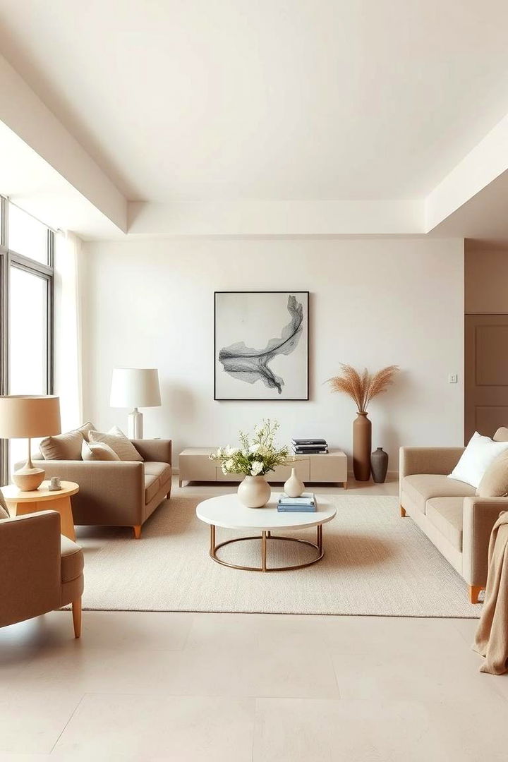 Monochromatic Mastery - 22 Beige Living Room Ideas