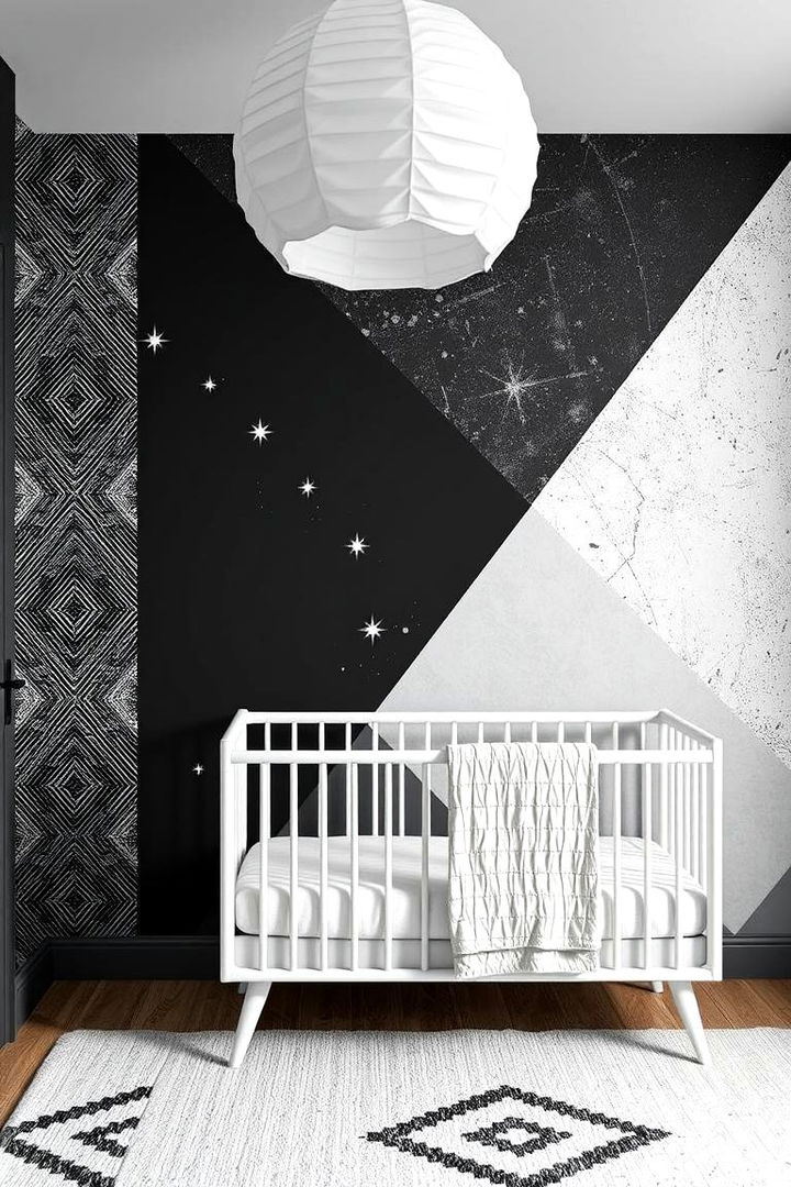Monochrome Accent Walls - 22 Black and White Nursery Ideas