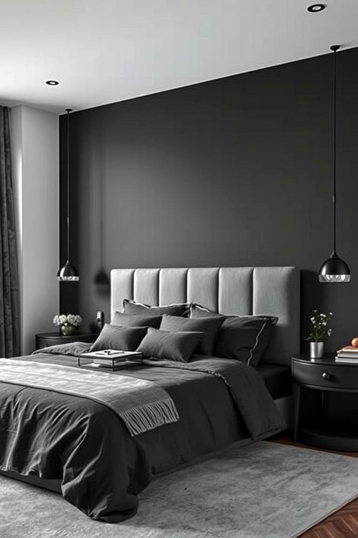 Monochrome Balance - 22 Dark Grey Bedroom Ideas