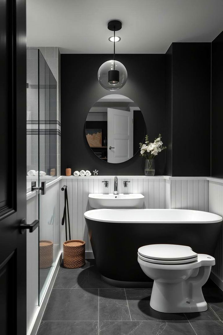Monochrome Beadboard Bathroom Chic - 22 Beadboard Bathroom Ideas