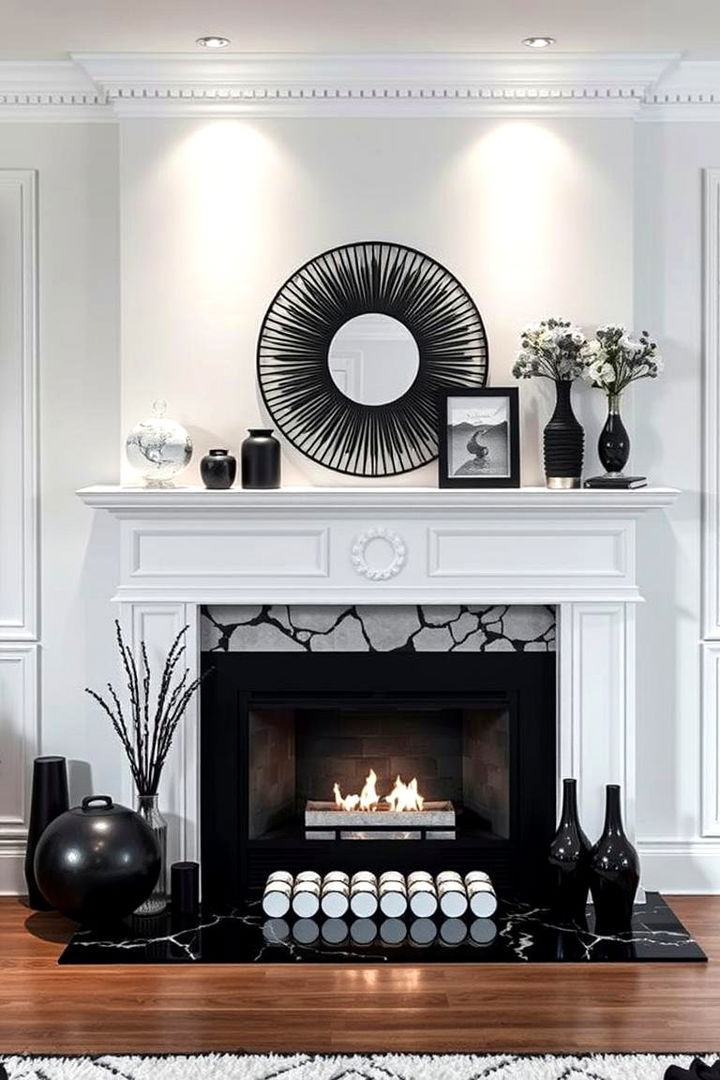 Monochrome Beauty - 22 Fireplace Decor Ideas