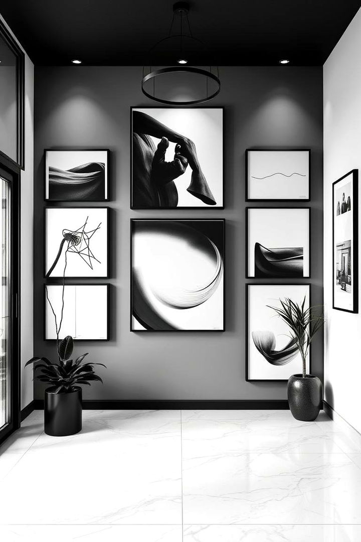 Monochrome Black and White - 22 Entryway Wall Ideas