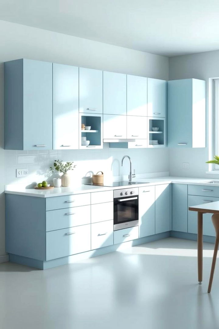 Monochrome Blue Scheme - 22 Light Blue Kitchen Cabinets Ideas