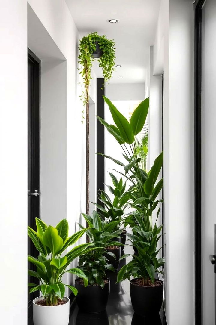 Monochrome Botanical Arrangements - 22 Black and White Hallway Ideas