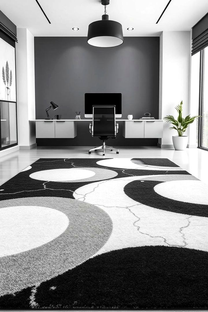 Monochrome Elegance Rugs - 22 Office Rug Ideas