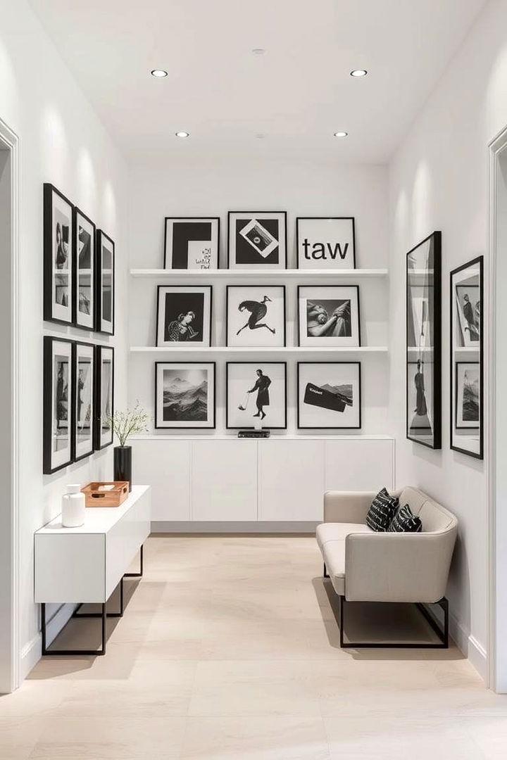 Monochrome Gallery Display - 22 Black and White Entryway Design Ideas