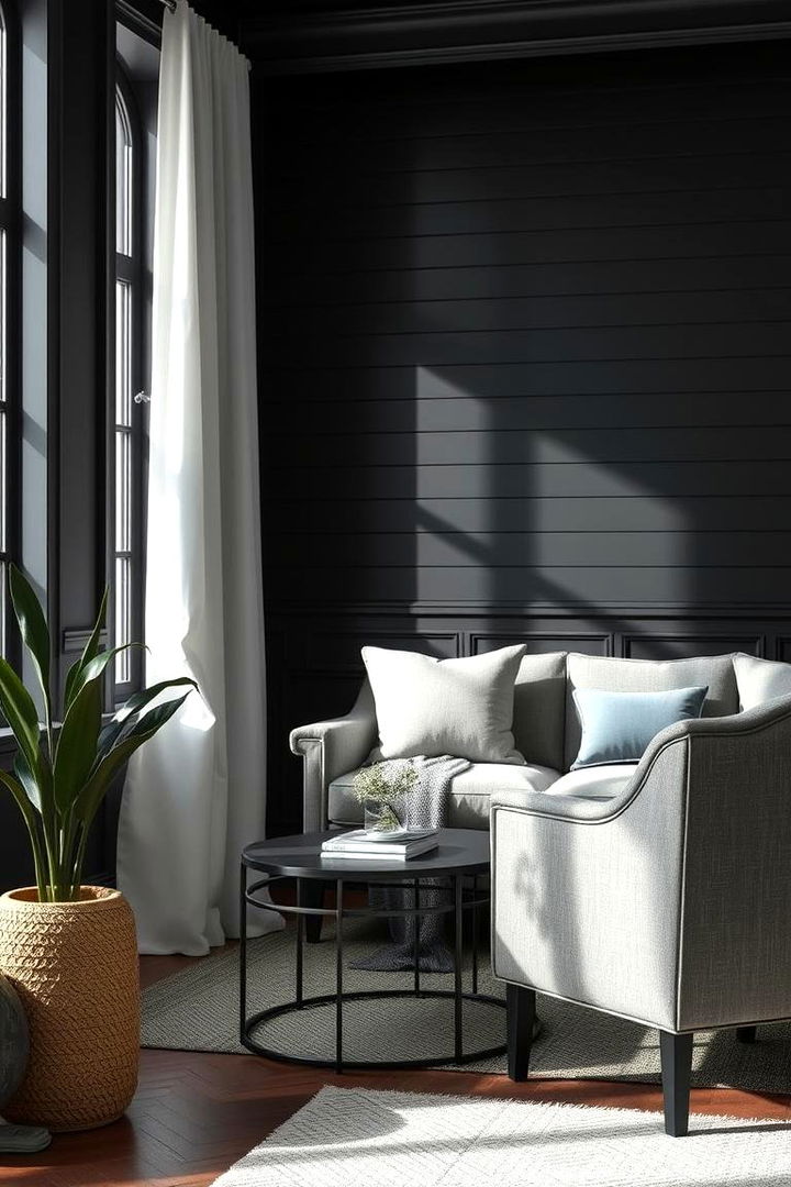 Monochrome Harmony - 22 Black Shiplap Wall Ideas
