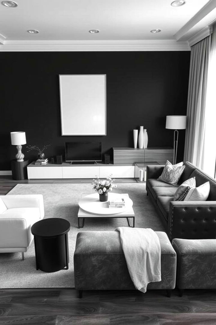 Monochrome Magic - 22 Moody Living Room Ideas