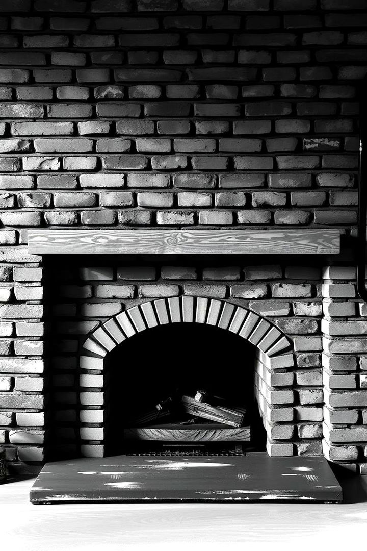 Monochrome Magic - 22 Painted Brick Fireplace Ideas