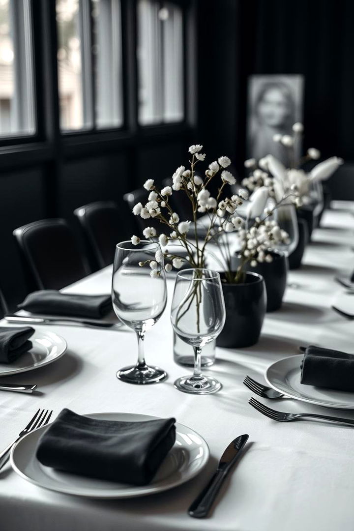 Monochrome Magic Table - 22 Table Setting Ideas