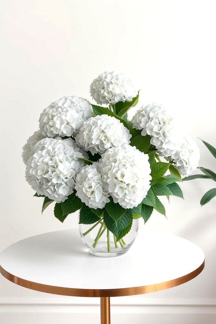 Monochrome Magic with Hydrangeas - 22 Hydrangea Centerpiece Ideas