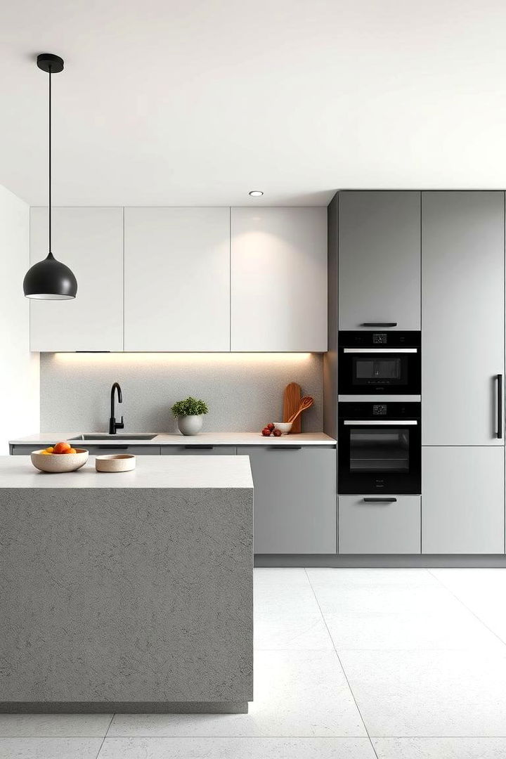 Monochrome Microcement Palette Innovations - 22 Microcement Kitchen Ideas