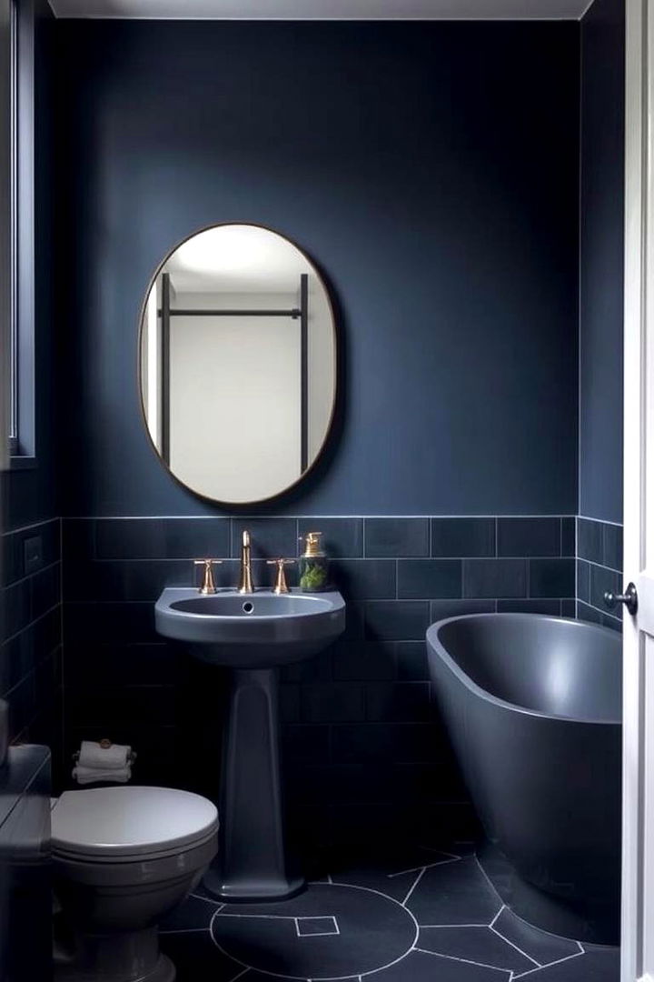 Monochrome Navy Magic - 22 Navy Blue Bathroom Ideas