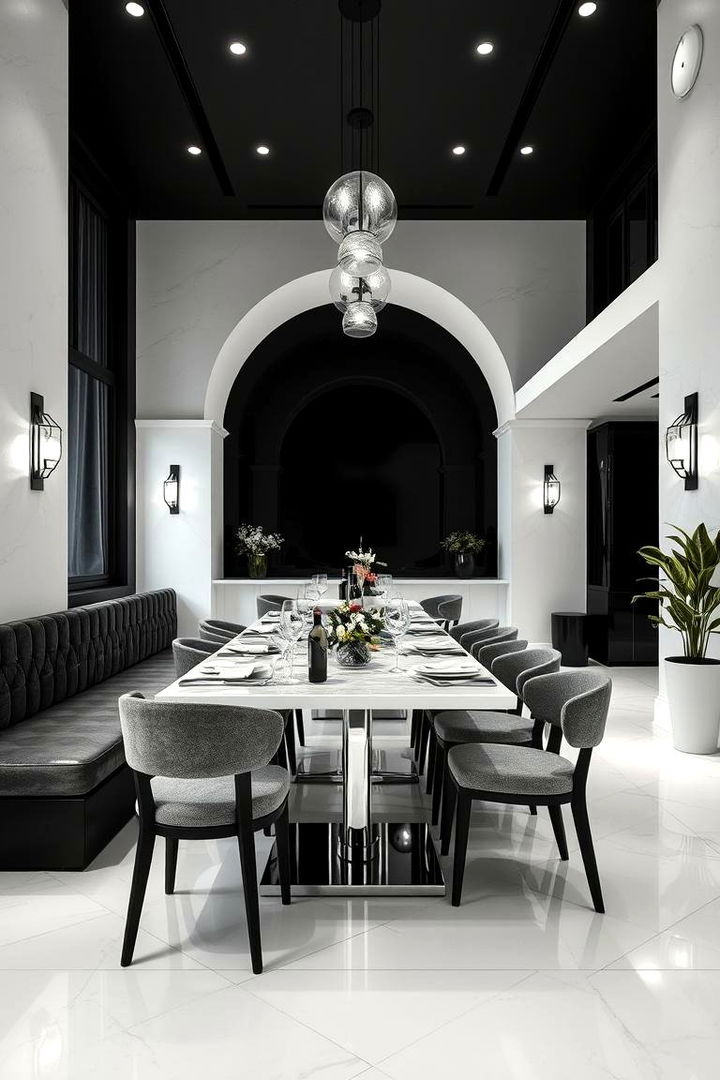 Monochrome Precision - 22 masculine dining room ideas