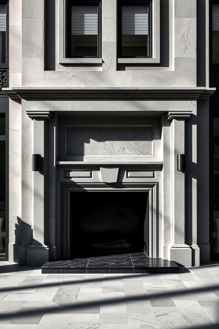 Monochrome Stucco Fireplaces - 22 Stucco Fireplace Ideas