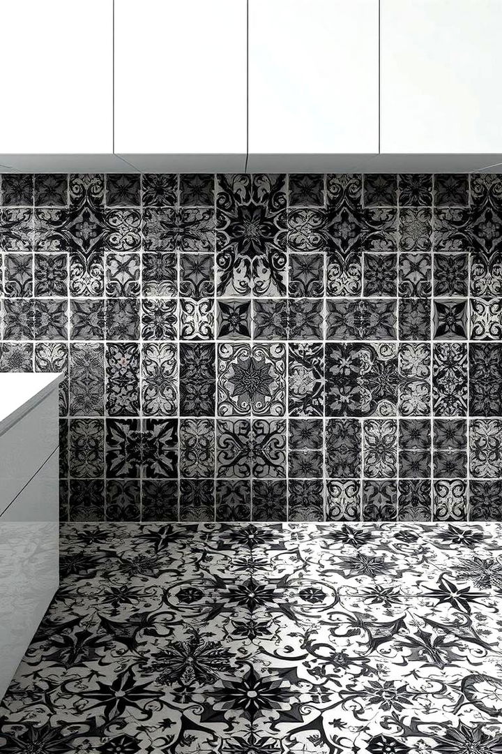 Monochrome Tile Patterns - 22 Gray and Black Kitchen Ideas