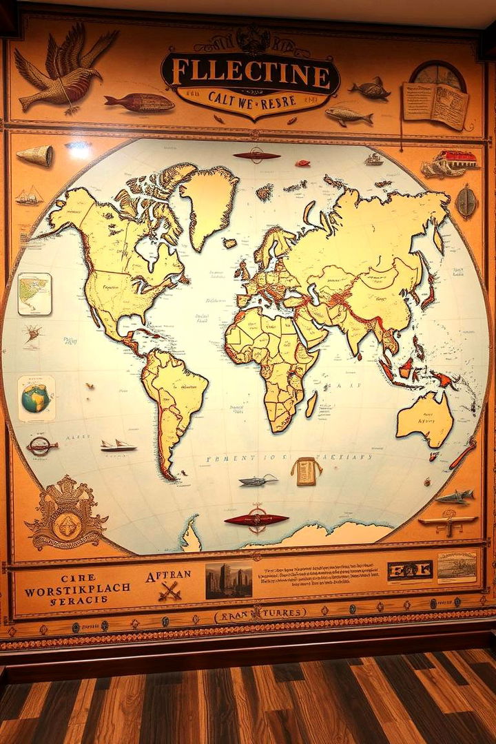 Monumental Wall Maps - 22 Large Wall Art Ideas