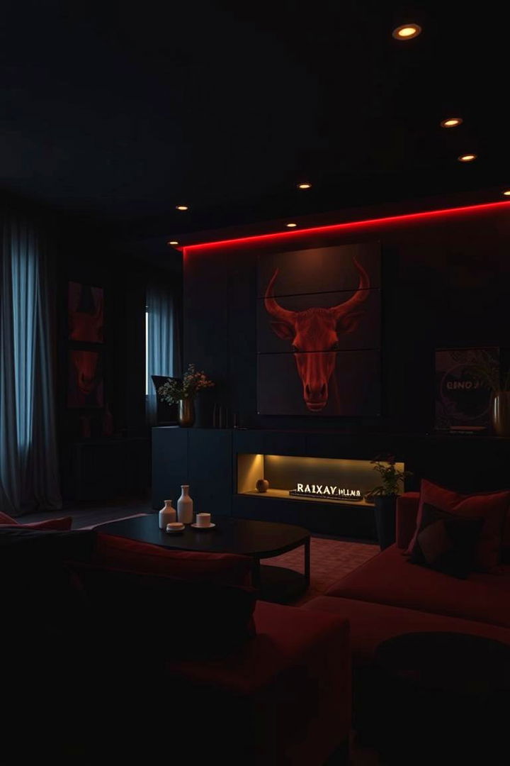 Moody Ambiance Refinement - 22 Black and Red Living Room Ideas