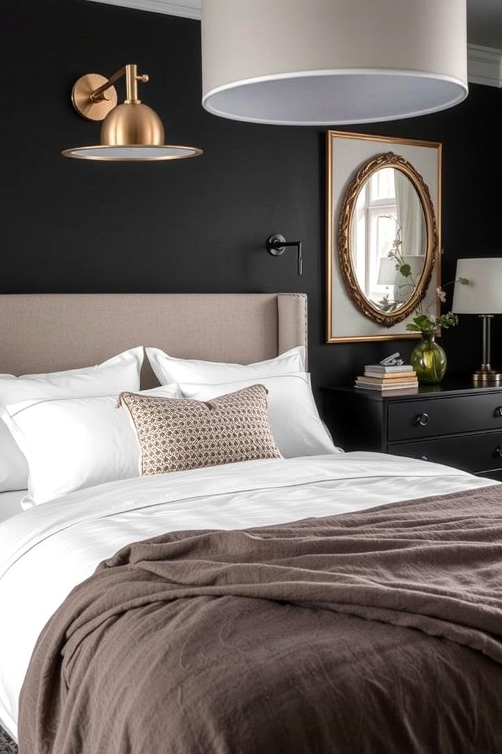Moody Bedrooms with Mixed Metals - 22 Dark Bedroom Ideas