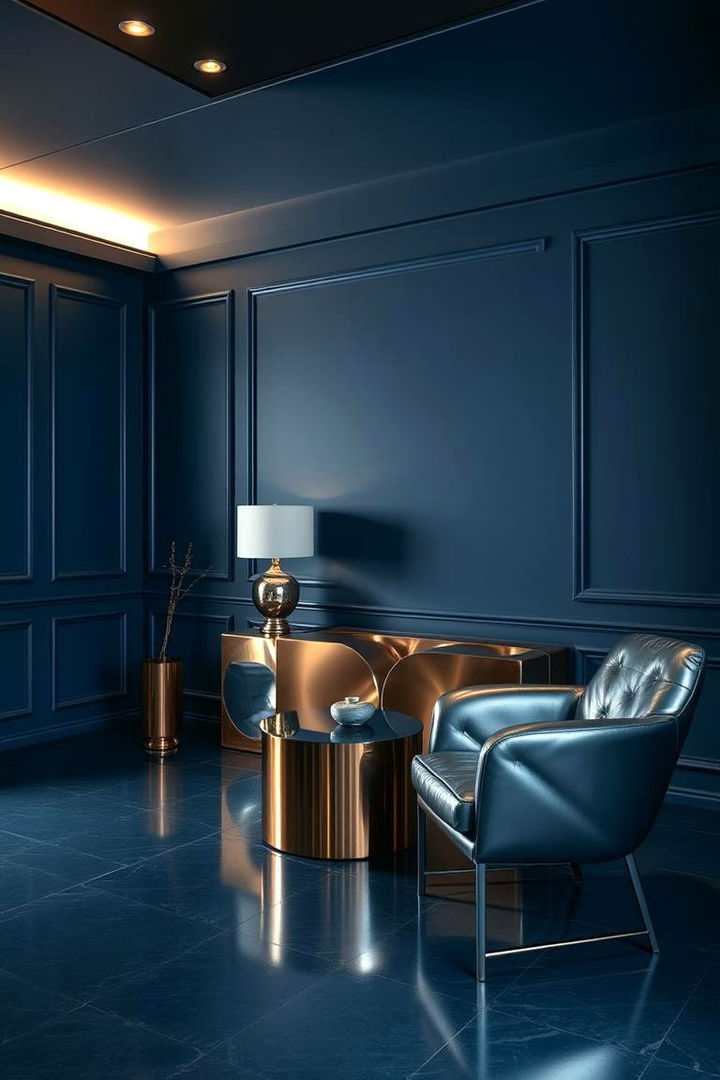 Moody Blue with Metallic Finishes - 22 Moody Blue Bedroom Ideas