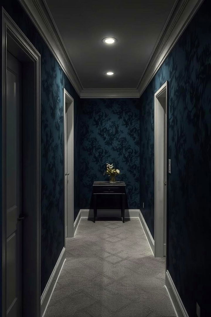 Moody Dark Tones - 22 Hallway Wallpaper Ideas
