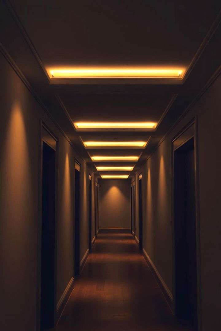 Moody LED Strip Effects - 22 Dark Hallway Ideas