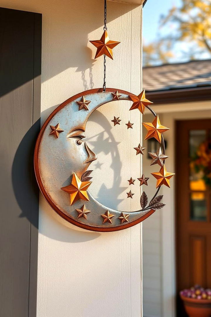 Moon and Star Themed Accents - 22 Fall Porch Decor Ideas