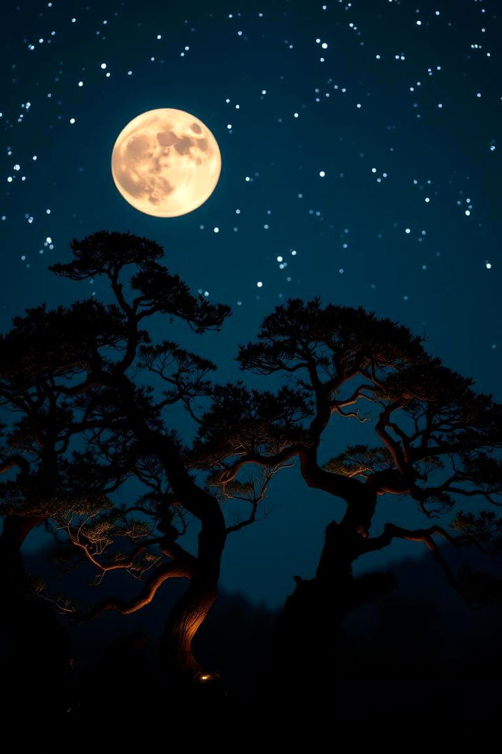 Moonlight Bonsai Display - 22 Bonsai Garden Ideas