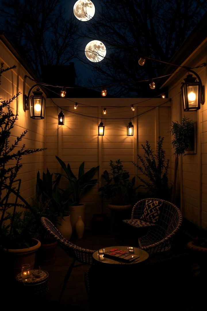 Moonlit Ambience Retreat - 22 Small Backyard Patio Ideas