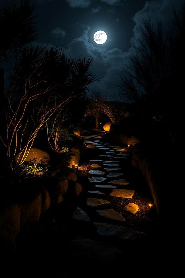 Moonlit Rock Path Garden - 22 Rock Garden Ideas