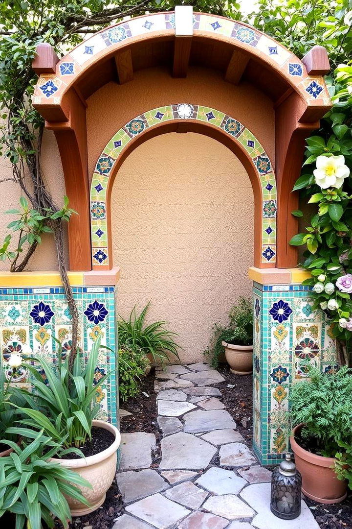 Mosaic Accent Trellis - 22 Cucumber Trellis Ideas