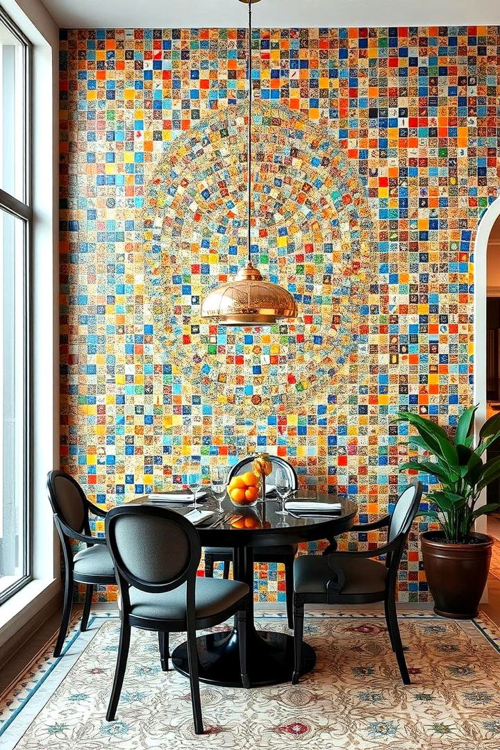 Mosaic Accent Walls - 22 Colorful Dining Room Ideas