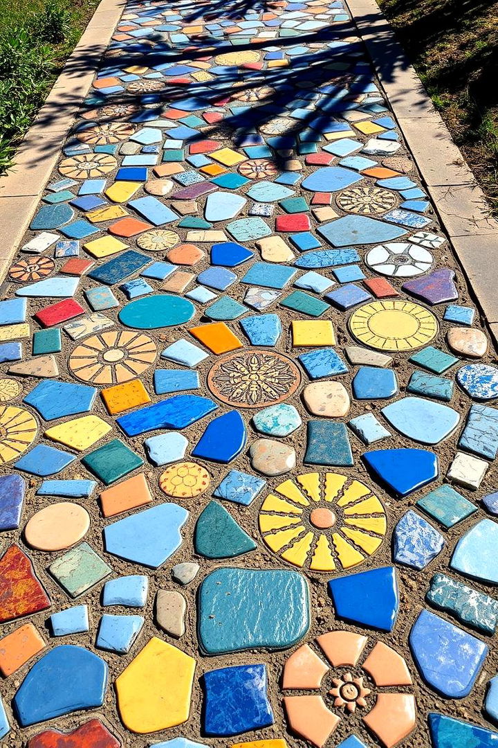 Mosaic Pattern Bluestone Walkway - 22 Bluestone Walkway Ideas