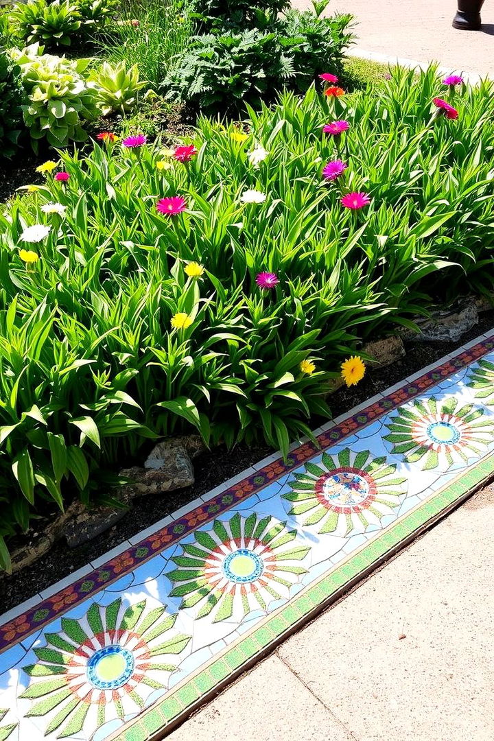 Mosaic Patterned Edges - 22 Garden Edging Ideas
