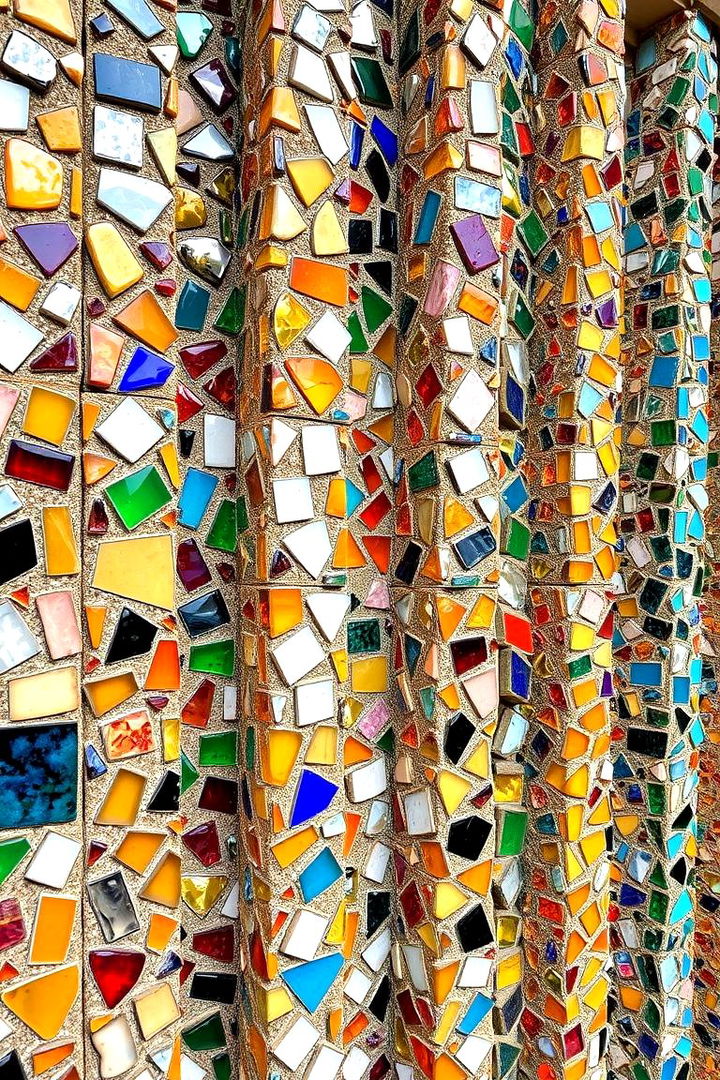 Mosaic Pieces Colorful Detailed Arrangements - 22 Fence Art Ideas