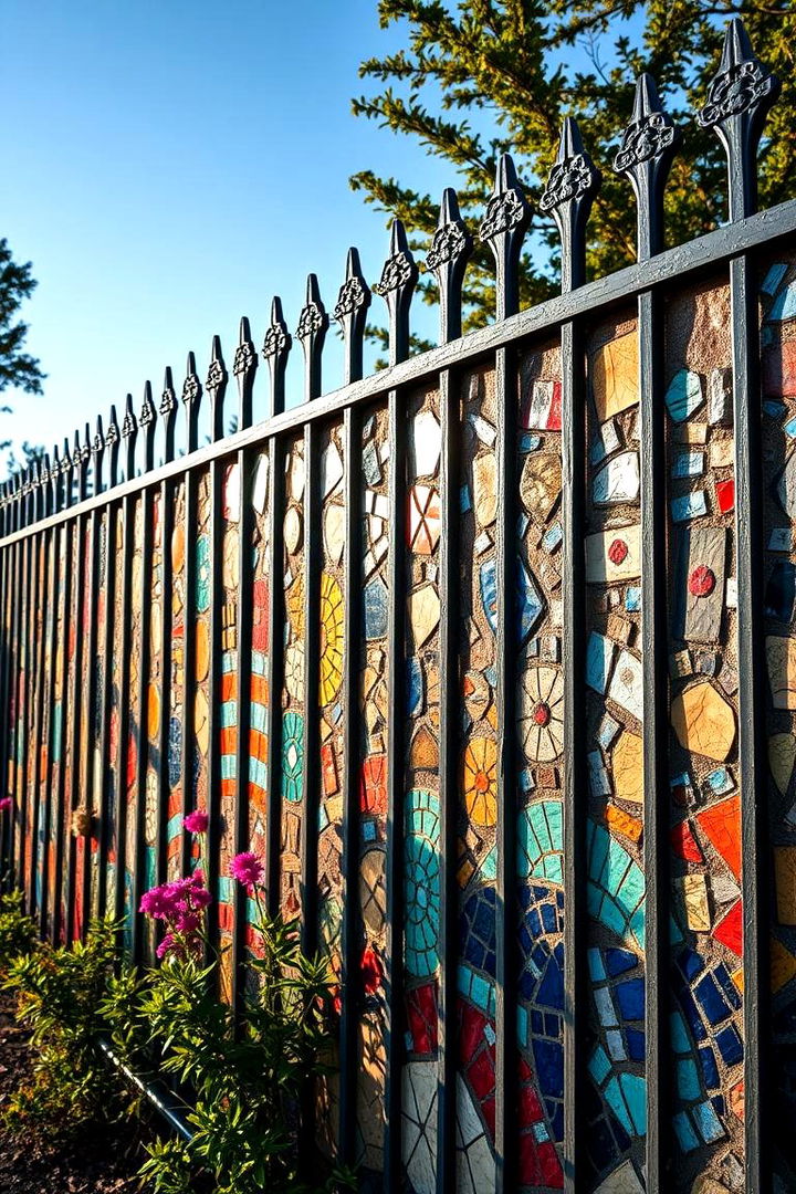 Mosaic Splendor - 22 Fence Painting Ideas