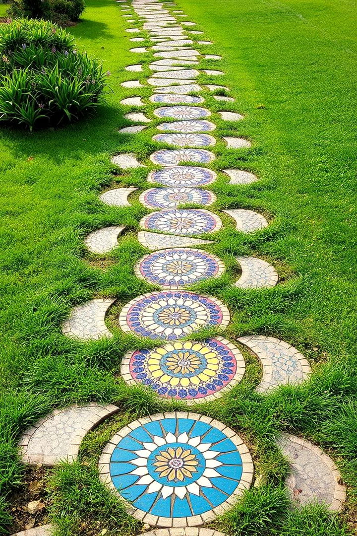 Mosaic Stepping Stones Pathway - 22 Garden Focal Point Ideas