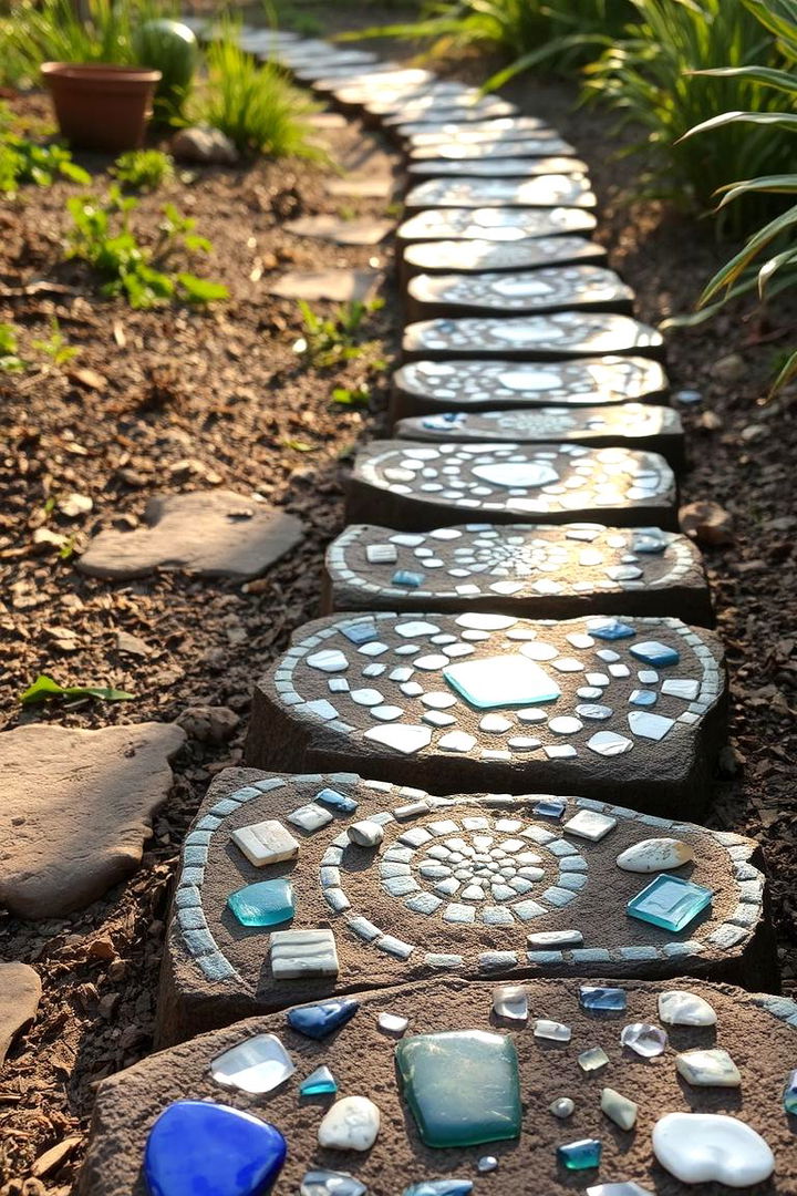 Mosaic Stepping Stones - 22 Garden Art Ideas