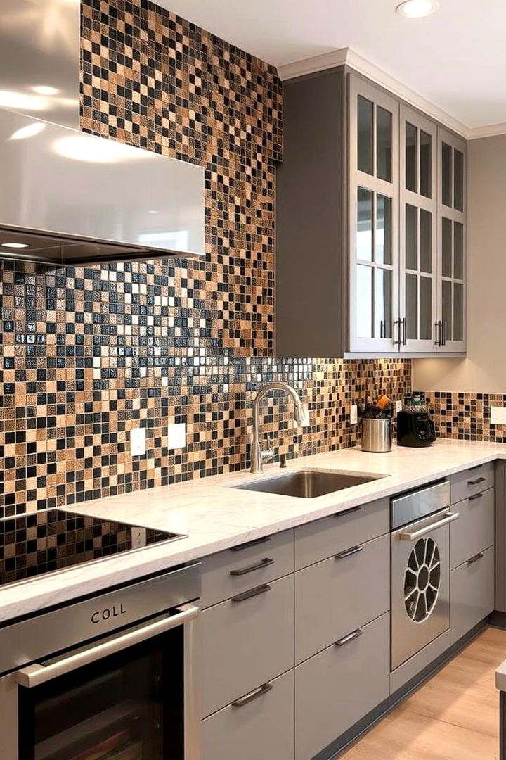 Mosaic Tile Accents - 22 Black and Brown Kitchen Ideas