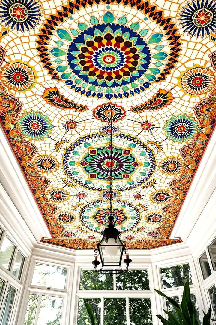 Mosaic Tile Artwork - 22 Sunroom Ceiling Ideas