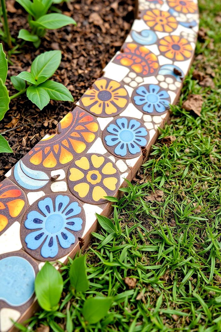 Mosaic Tile Borders - 22 Modern Garden Edging Ideas