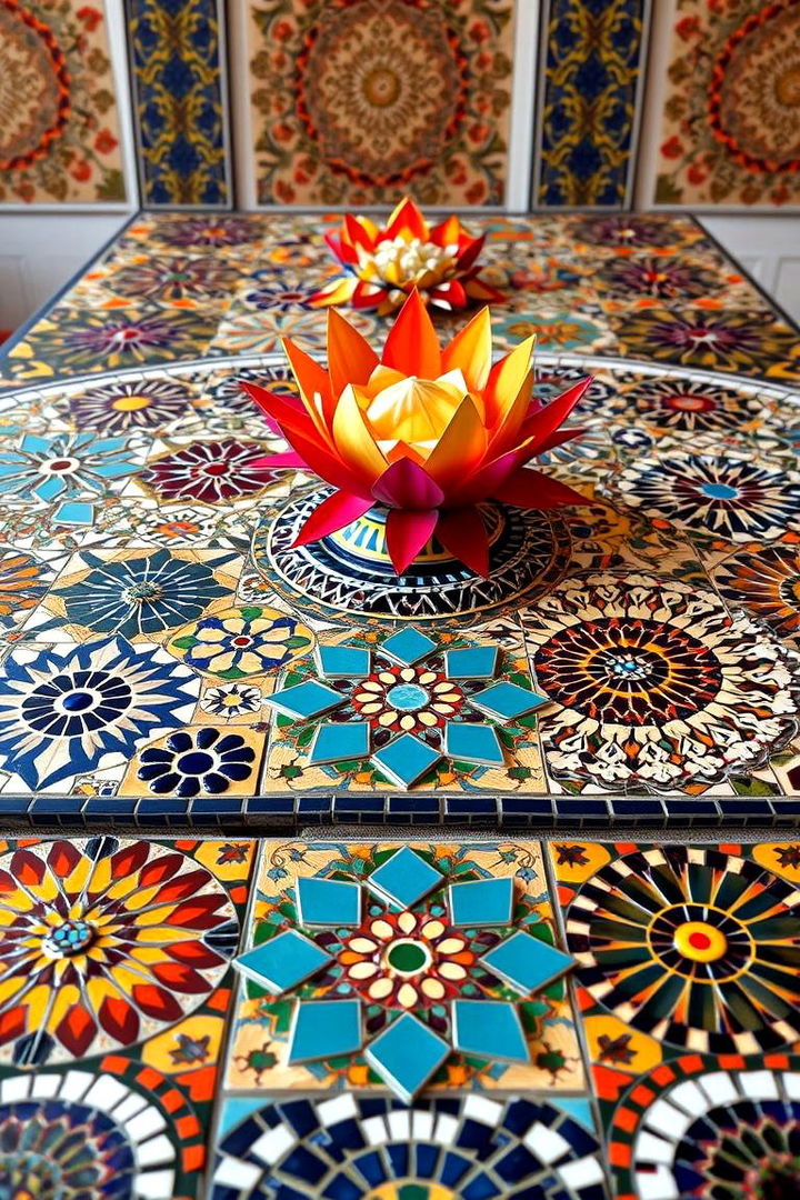 Mosaic Tile Displays - 22 non-floral wedding centerpiece ideas