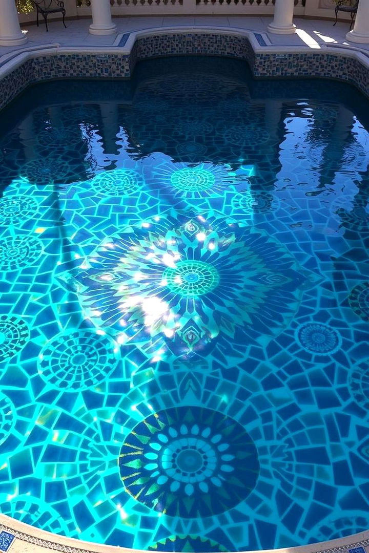 Mosaic Tile Lagoon Pool - 22 Lagoon Pool Ideas