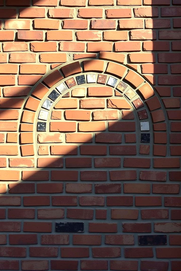Mosaic Tiled Brick Accents - 22 Brick Front Steps Design Ideas