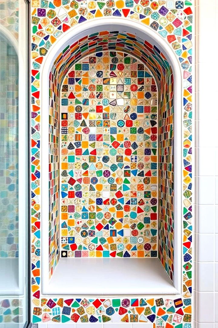 Mosaic Tiled Niche - 22 Shower Niche Ideas