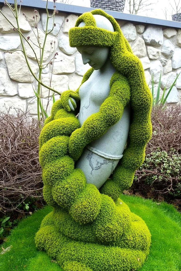 Moss Covered Garden Sculptures - 22 Moss Garden Ideas