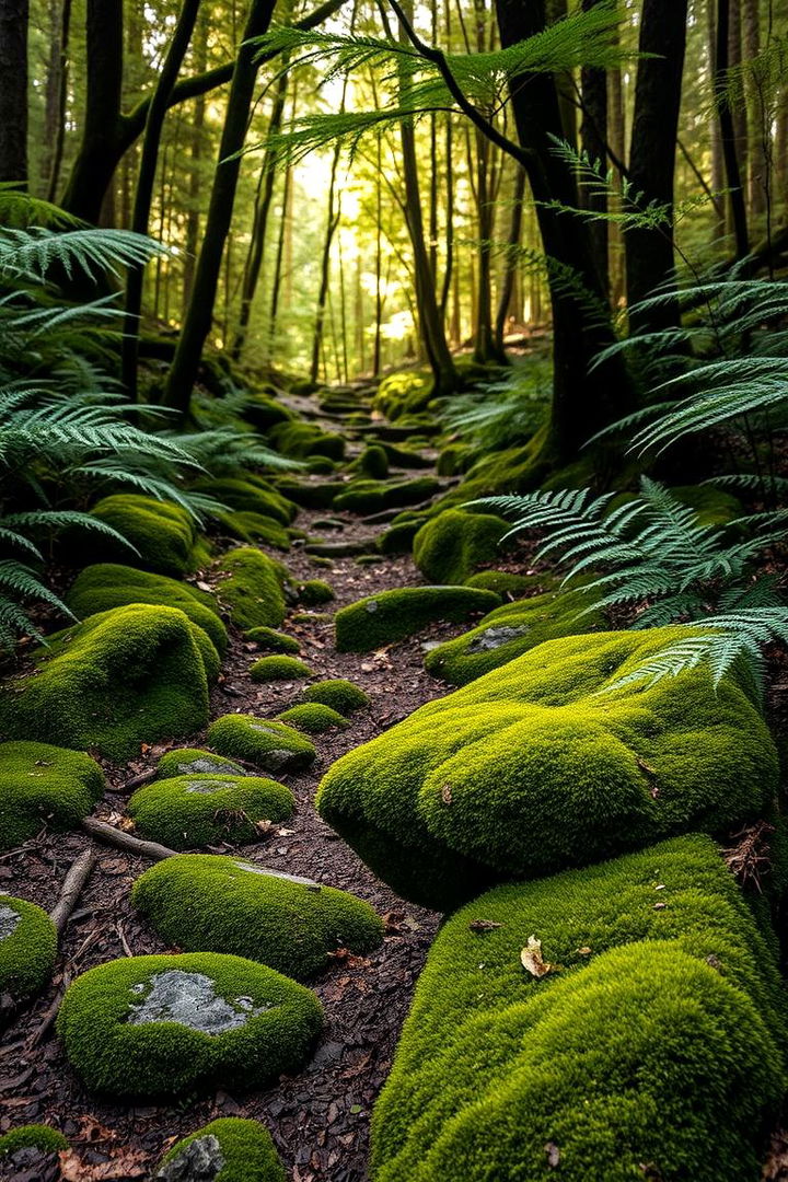Moss Covered Natural Trail - 22 Natural Walkway Ideas