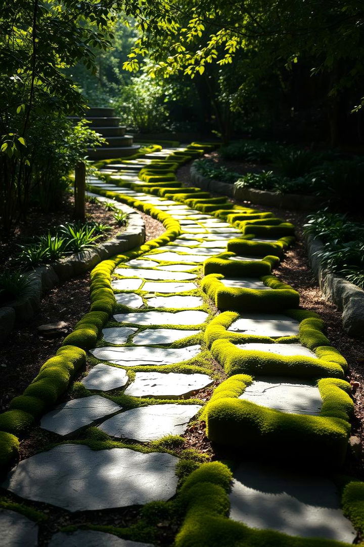 Moss on Garden Paths - 22 Moss Garden Ideas